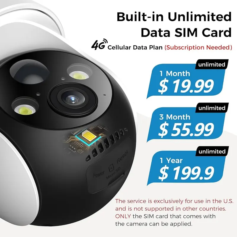 Socheerfull 4G LTE Cellular Solar Security Camera – Works without Wi-Fi