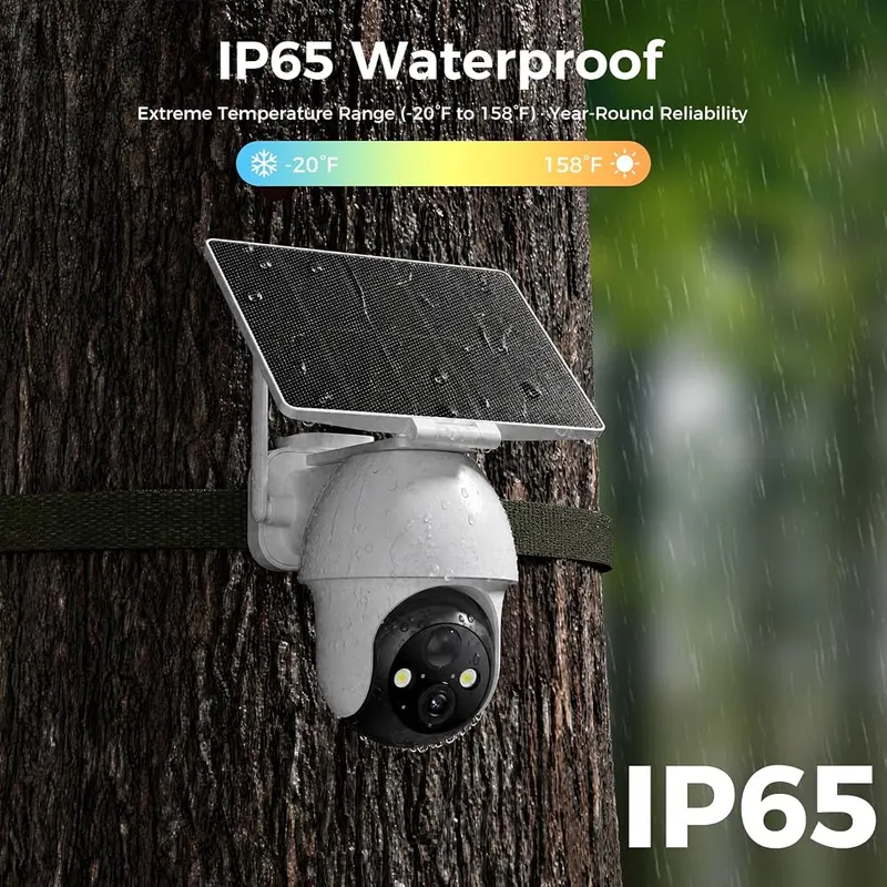 Socheerfull 4G LTE Cellular Solar Security Camera – PIR human and pet detection