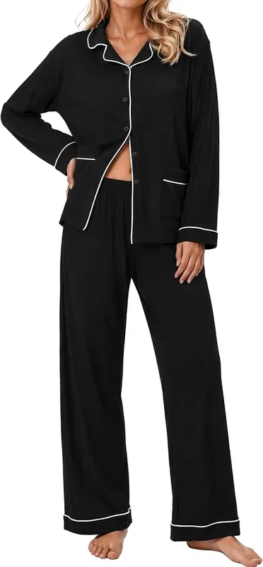 Softmuted Pajama Sets in Black