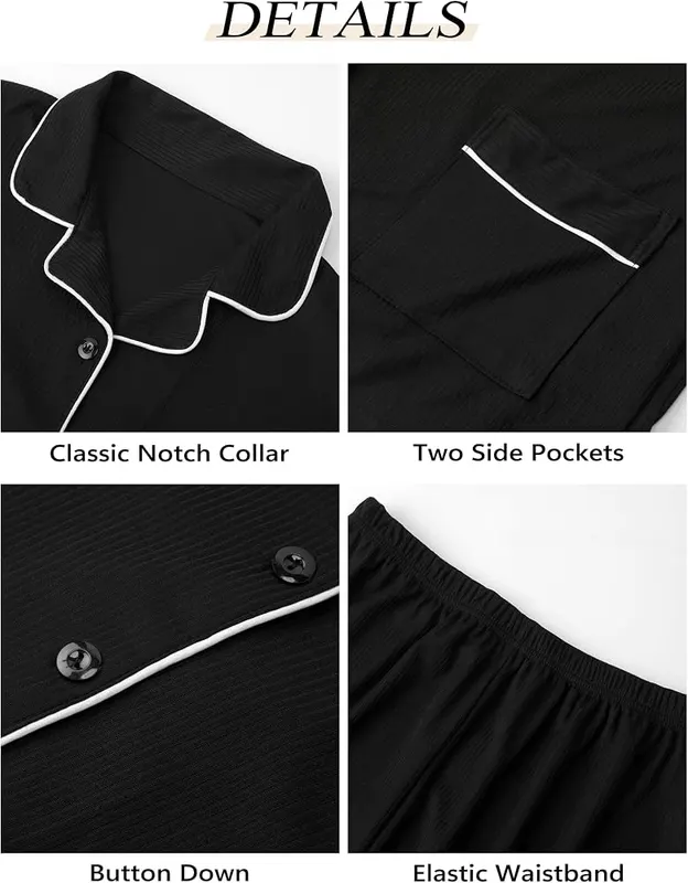 Softmuted Pajama Sets – Convenient chest pocket detail