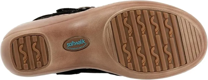 SoftWalk Womens Mabelle Black Suede 10.5 Narrow – Arch Support