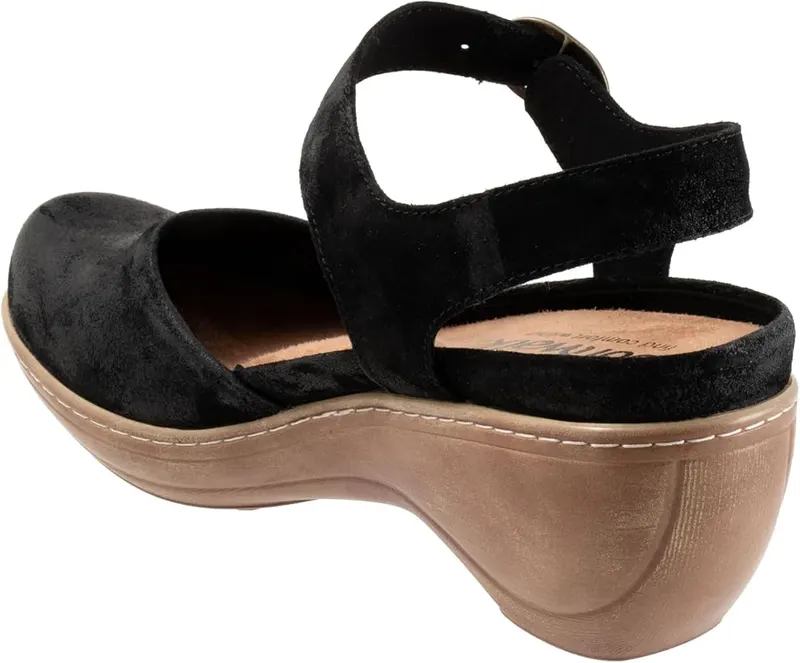 SoftWalk Womens Mabelle Black Suede 10.5 Narrow – Breathable Linings