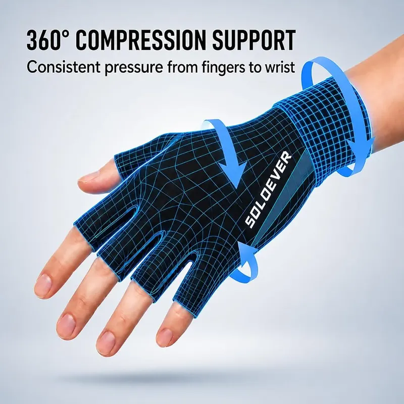 SOLOEVER Copper Compression Gloves – Black high copper version