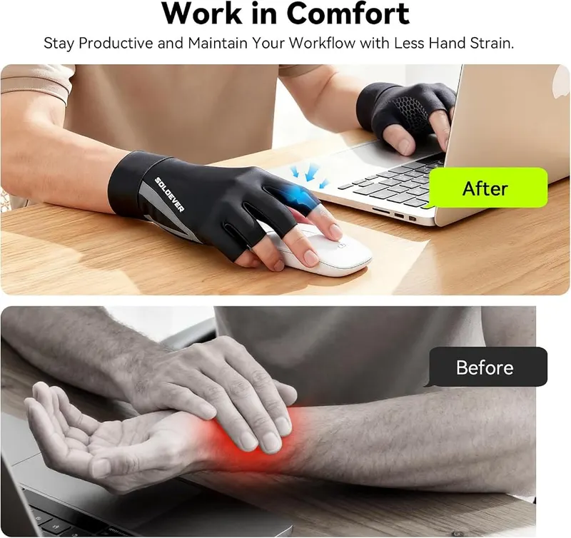 SOLOEVER Copper Compression Gloves – Unisex for men and women