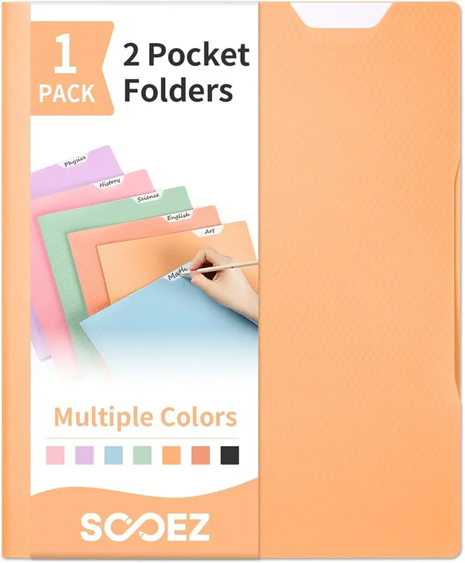 Sooez 1 Pack Plastic Folder A4/Letter in Yellow