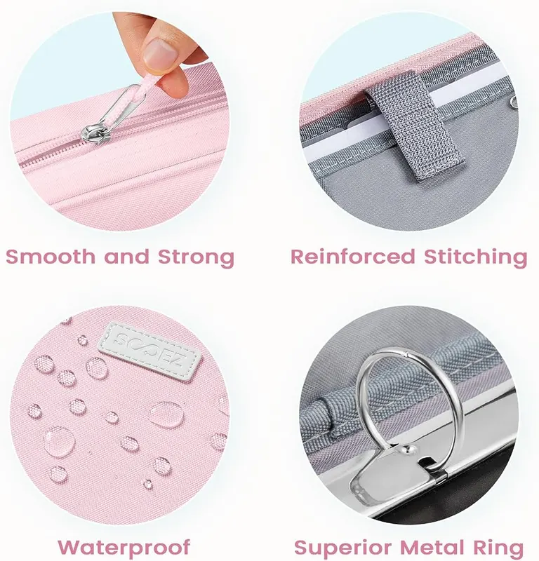 Sooez Zipper Binder Bag 500-Sheet – Enough Capacity