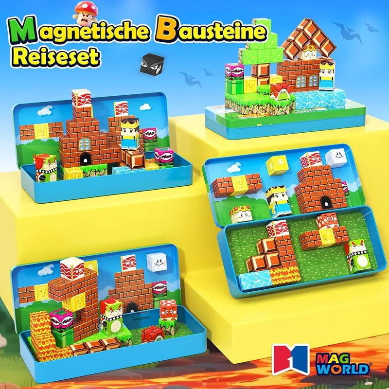Soyee Magnetic Blocks Travel Toys – Magnetic blocks in a metal tin