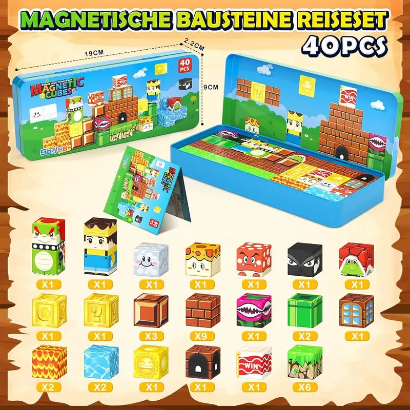 Soyee Magnetic Blocks Travel Toys – Compatible with 0.8 inch magnet cubes