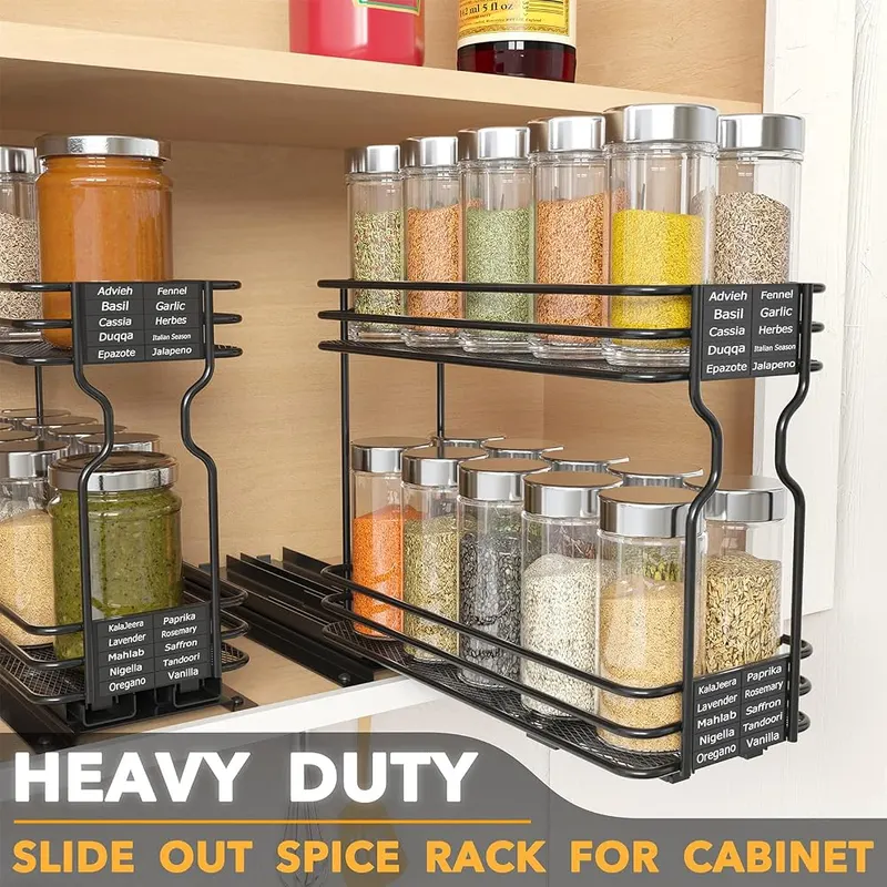 SpaceAid Pull Out Spice Rack Organizer – Ball bearing full-extension glides