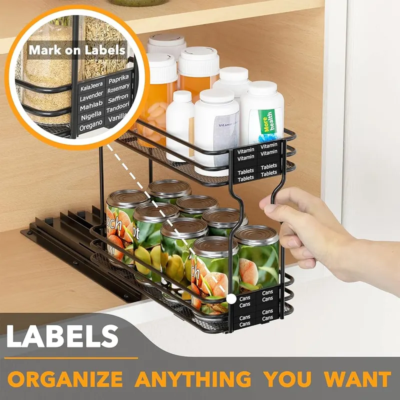 SpaceAid Pull Out Spice Rack Organizer – Needs 4.5 x 10.75 x 12 inch space