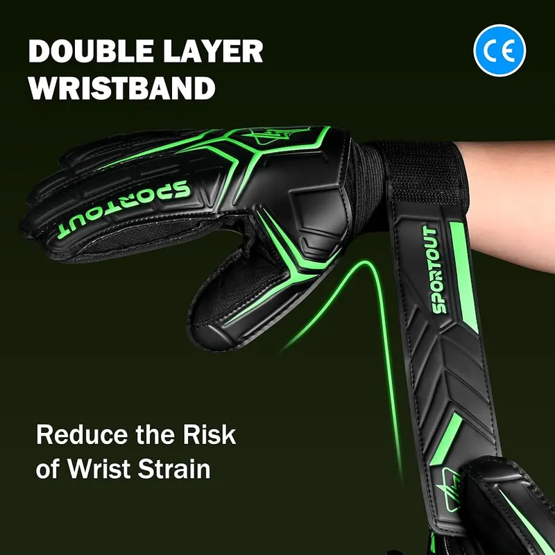 Sportout Goalie Gloves – Double wristband with adjustable strap