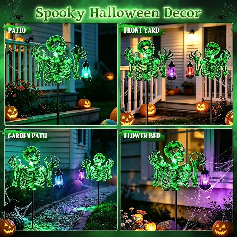 stadeco Skeleton Halloween Decorations Outdoor – Effortless Installation -- No Tools, No Wiring