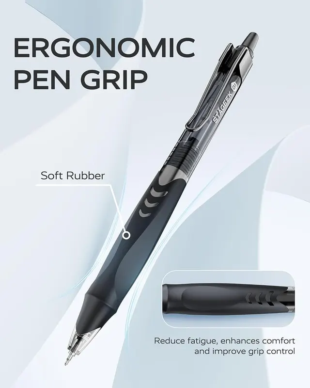 STAGEEK GX1 Black Gel Pens – Quick-dry, no-smudge ink