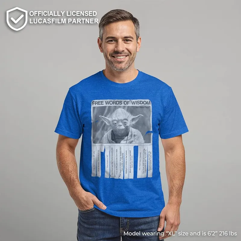 STAR WARS Men’s Yoda Words of Wisdom T-Shirt – Enjoy out-of-this-galaxy comfort and style with this unique