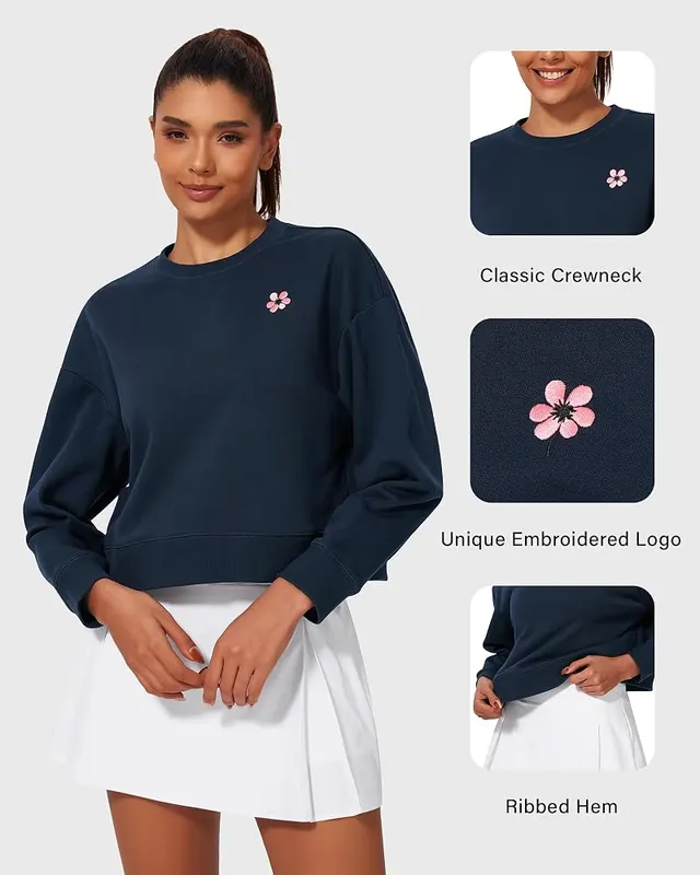 Stelle Cropped Sweatshirt Navy – Twenty-nine color and size options