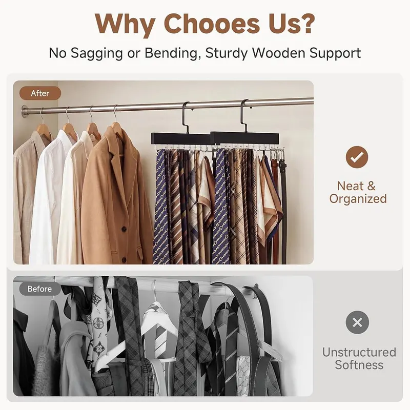 StorageWorks Tie Hanger – Twenty swivel hooks each