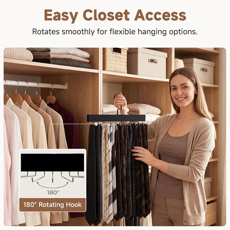 StorageWorks Tie Hanger – Holds ties, belts, scarves