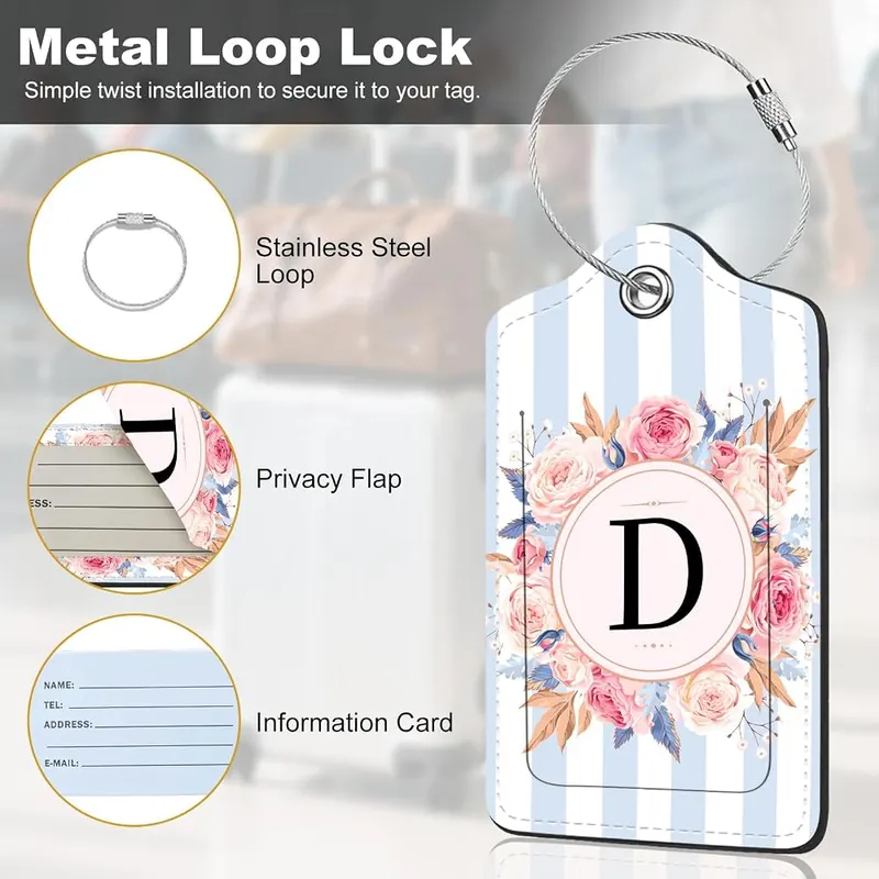 Sumlliay 2Pack Luggage Tags – Easy to identify：The unique pattern on the luggage