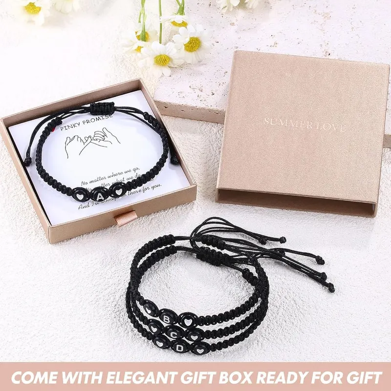SUMMER LOVE Matching Couple Initial Letter Bracelet String Elastic – product photo 8 of 8