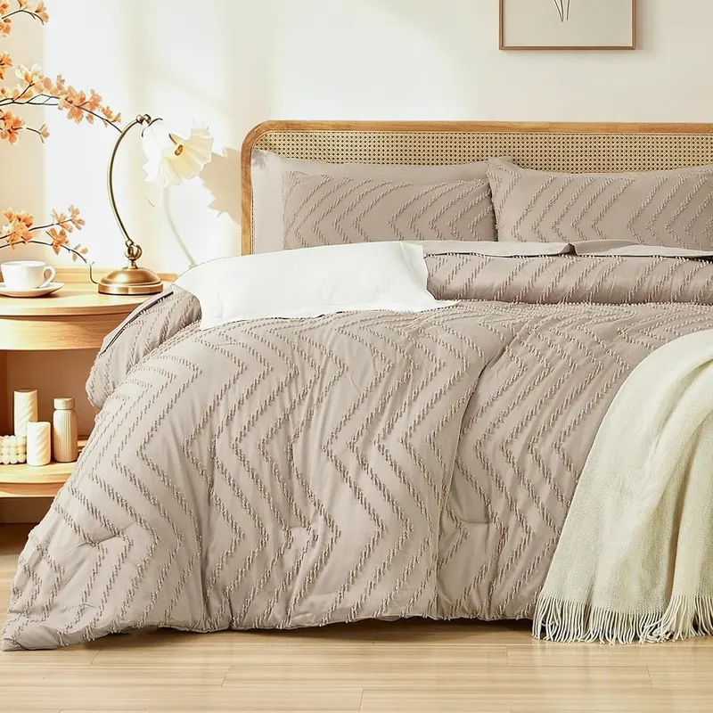 Suncomfy Boho Tufted Wave Comforter Set Queen