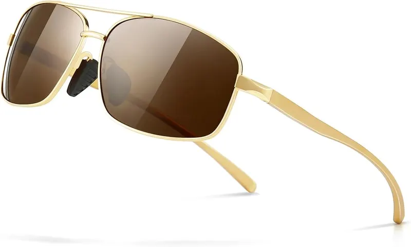 SUNGAIT Ultra Lightweight Rectangular Polarized Sunglasses Men