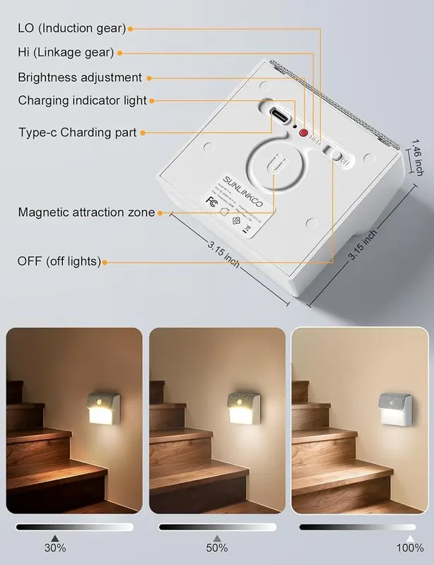 SUNLINKCO LED Linkage Motion Sensor Night Light – product photo 8 of 9