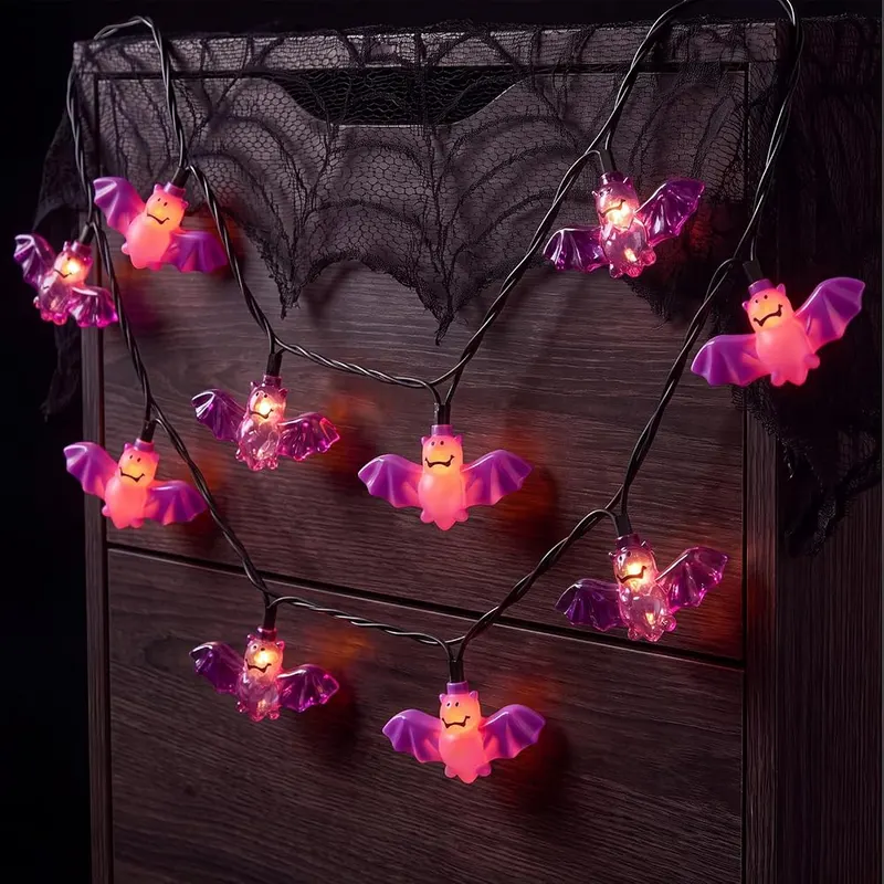 SUNSGNE 8.5FT Purple Bat String Lights in Purple Bat Lights