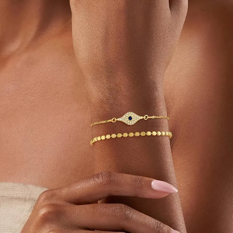 SUPNEER 18K Gold Evil Eye Bracelets Yellow-01 – Material