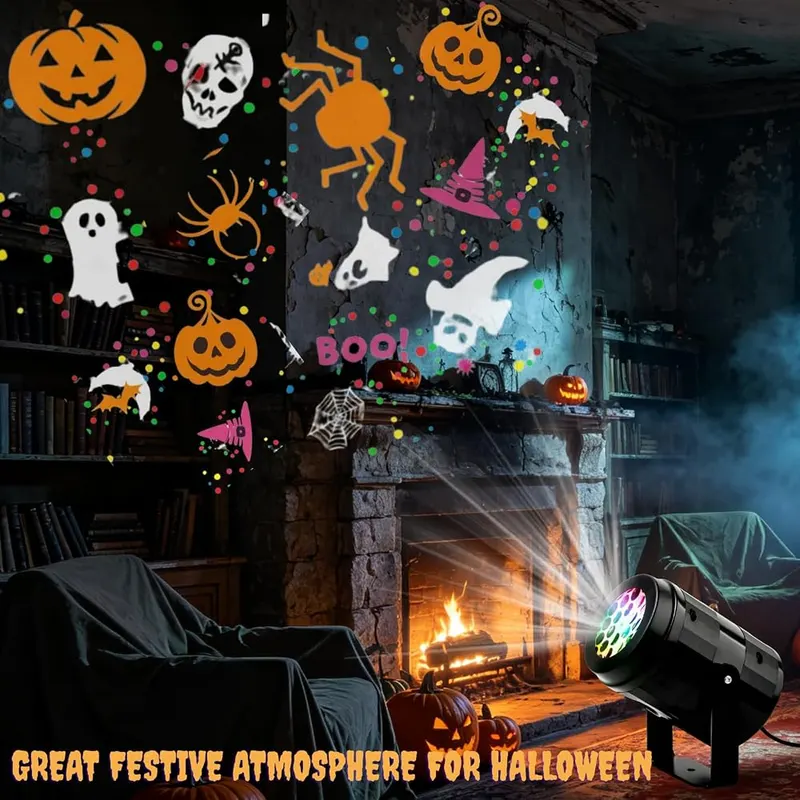 svanth Halloween Projector Lights Indoor use – Plug in and point setup