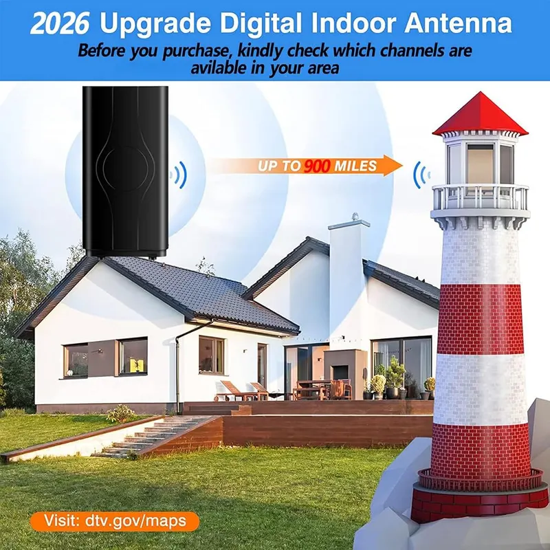SYENGKKY Digital TV Antenna – Pulls in free local channels