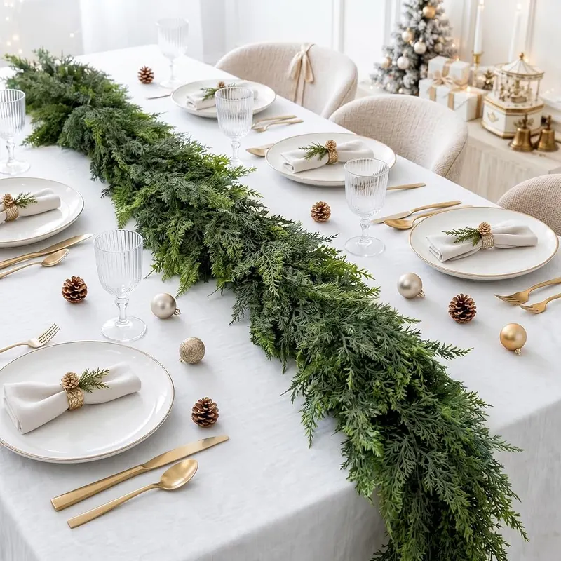 SYLVANEX 9FT Christmas Garland – Real-touch PE greenery