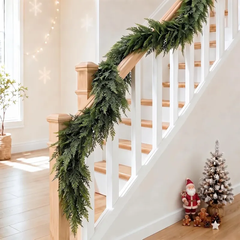SYLVANEX 9FT Christmas Garland – Bendable inner wire for shaping