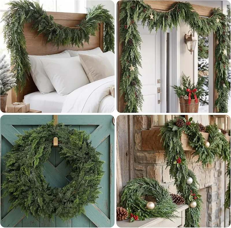 SYLVANEX 9FT Christmas Garland – Water- and fade-resistant