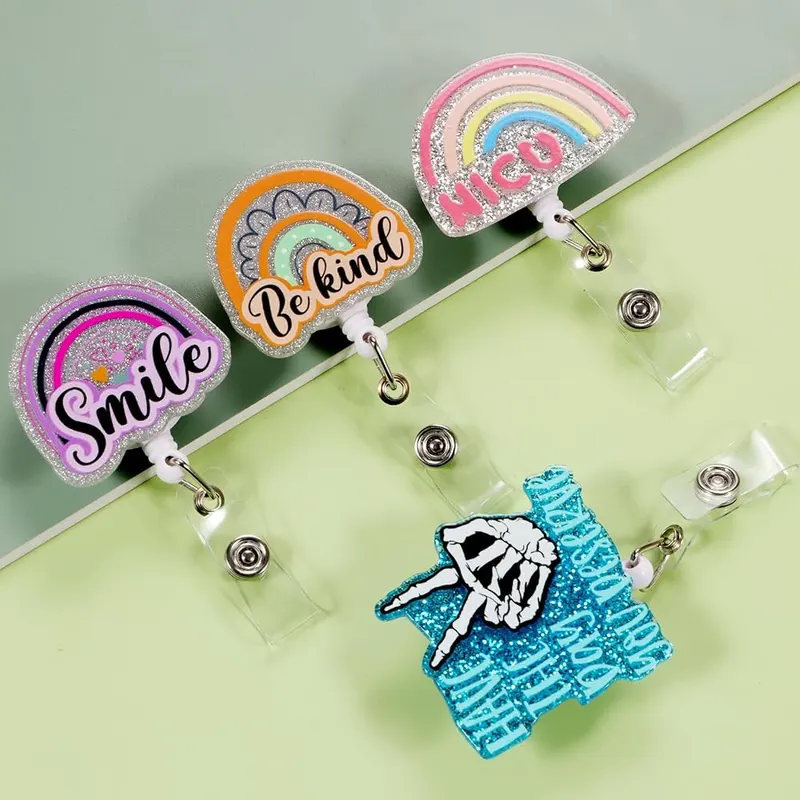 SYNLIN Cute Badge Reels Retractable ID Badge – Retractable Lanyards for ID Badges Package