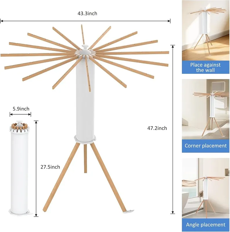 SZJoyBet Tripod Foldable Clothes Rack – Instant Setup – No Tools Required