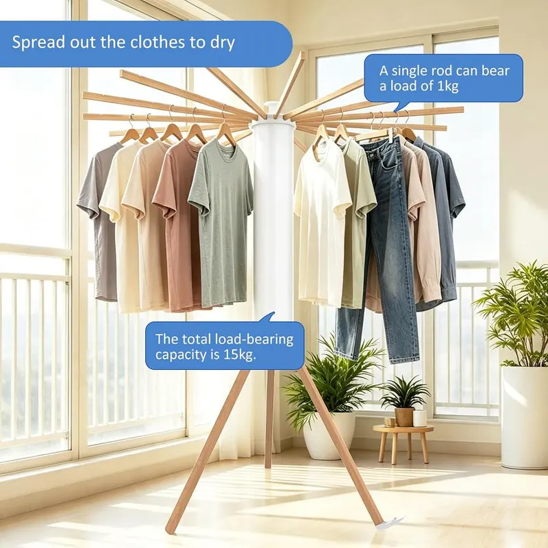 SZJoyBet Tripod Foldable Clothes Rack – Foldable & Space-Saving Design