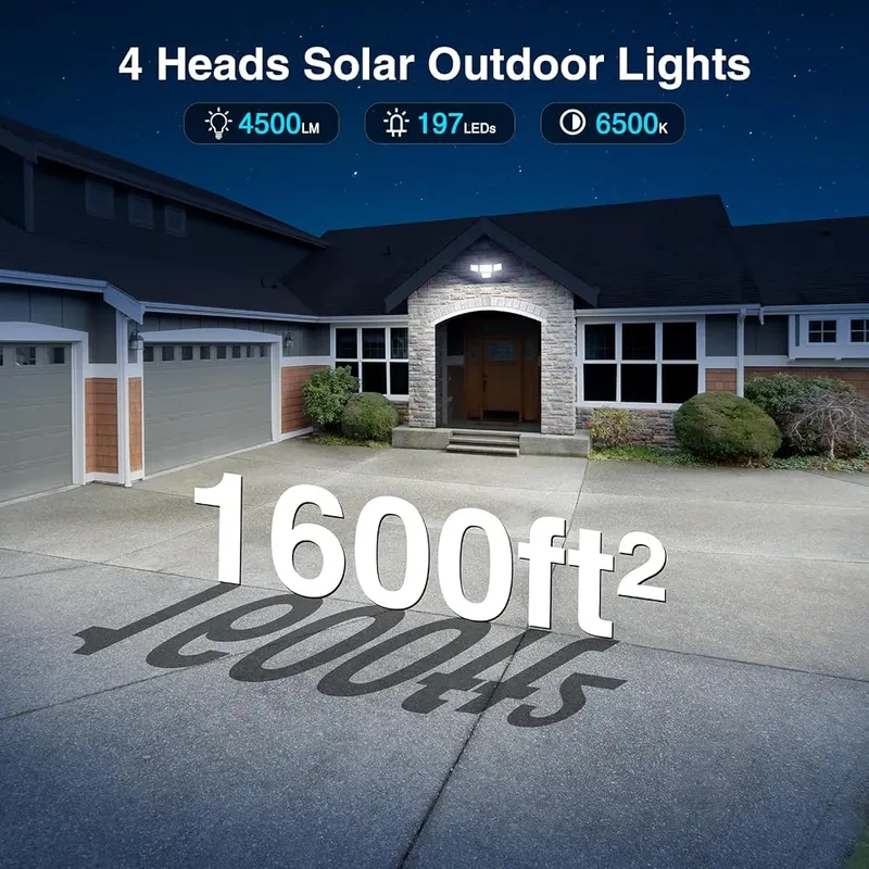 SZPOWER 4500LM Solar Lights Outdoor Waterproof – Two-pack solar flood lights