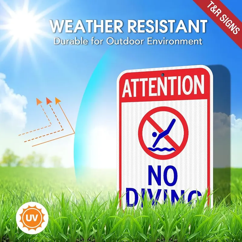 T&R Large Attention No Diving Signs – product photo 3 of 6