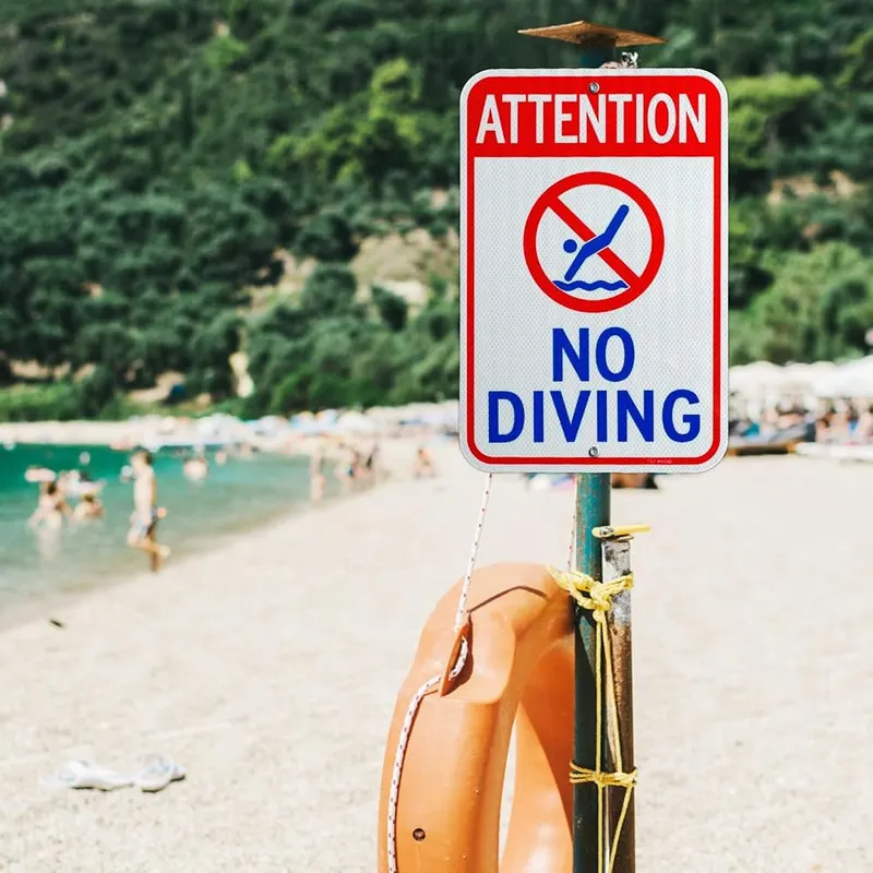 T&R Large Attention No Diving Signs – product photo 6 of 6