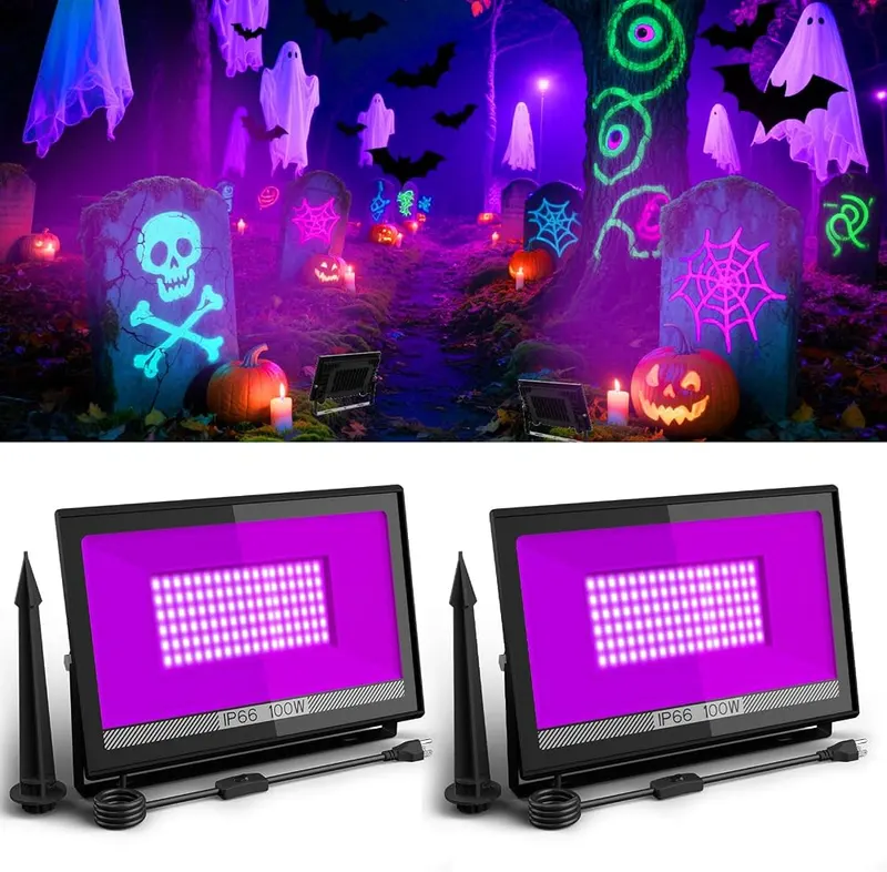 T-SUN 2 Pack 100W LED Black Lights