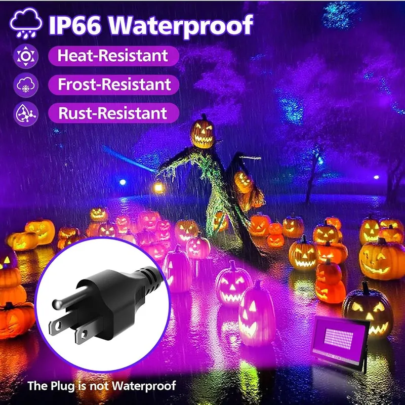 T-SUN 2 Pack 100W LED Black Lights – Flexible 180 degree adjustable brackets