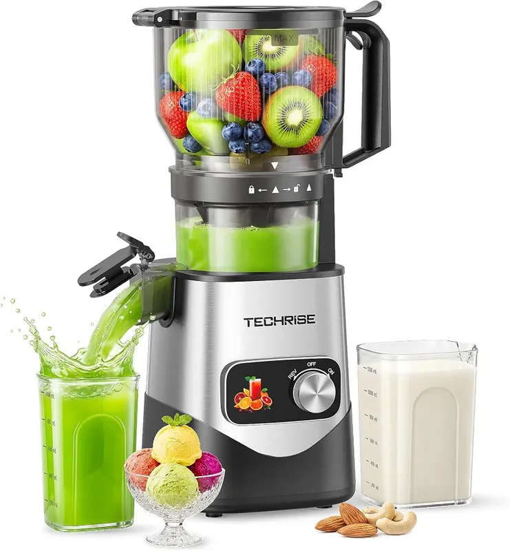 TechRise 3-in-1 Cold Press Juicer in Space Silver