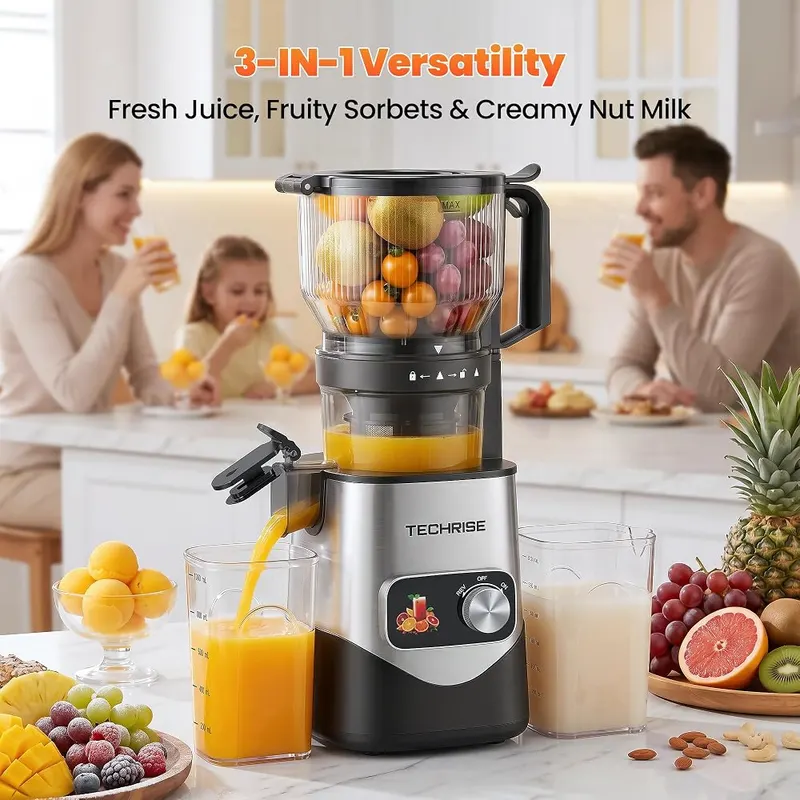 TechRise 3-in-1 Cold Press Juicer – Three-in-one cold press juicer