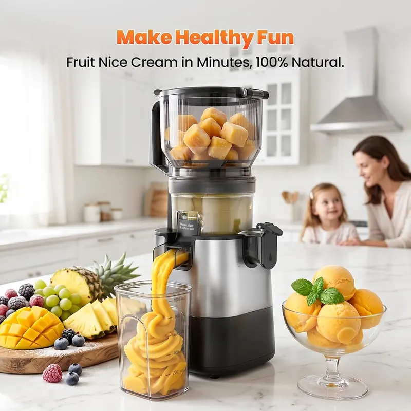 TechRise 3-in-1 Cold Press Juicer – Sorbet and nut milk functions