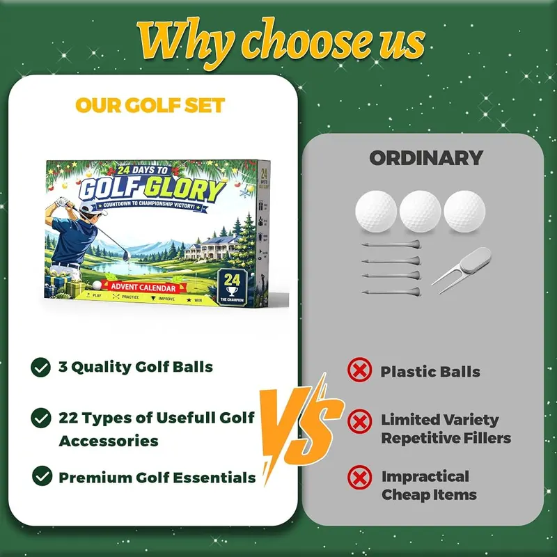 Teekdeer Golf Advent Calendar 2026 – Balls, tees and ball markers