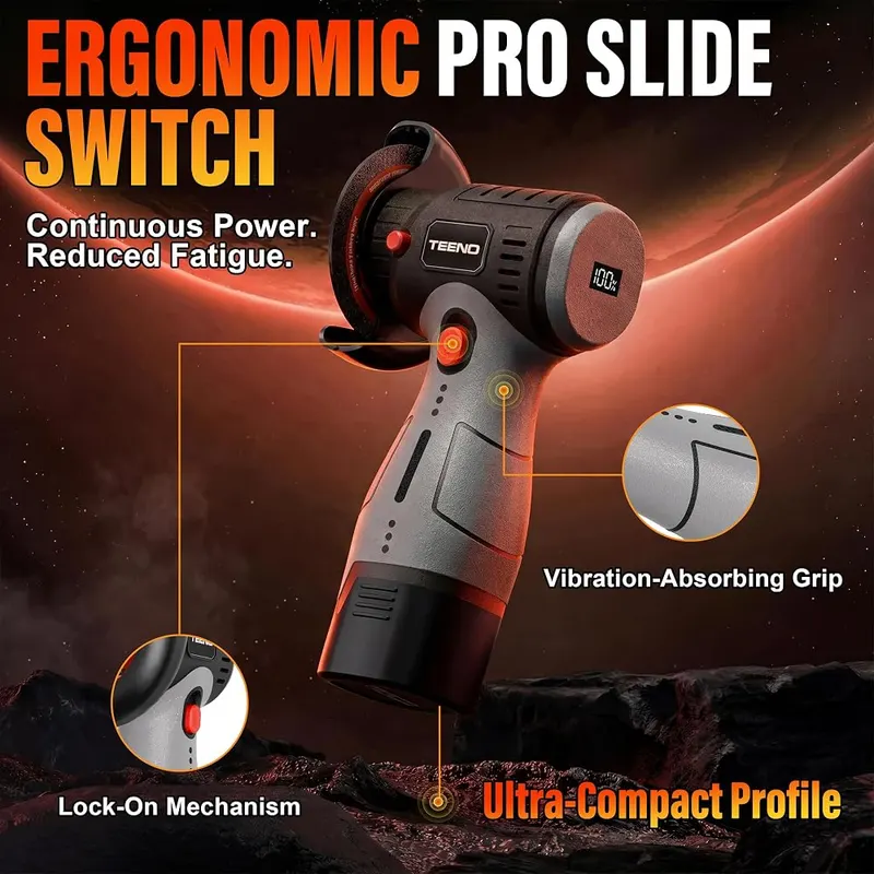 TEENO Brushless Cordless Angle Grinder 3″ – Designed for Tight Spaces & All-in-One Gift
