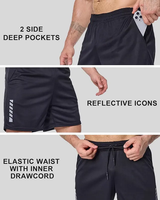 TEEPIRE TEEPRIE Mens Running Shorts – Deep Side Pockets – Secure Enough for Daily Training