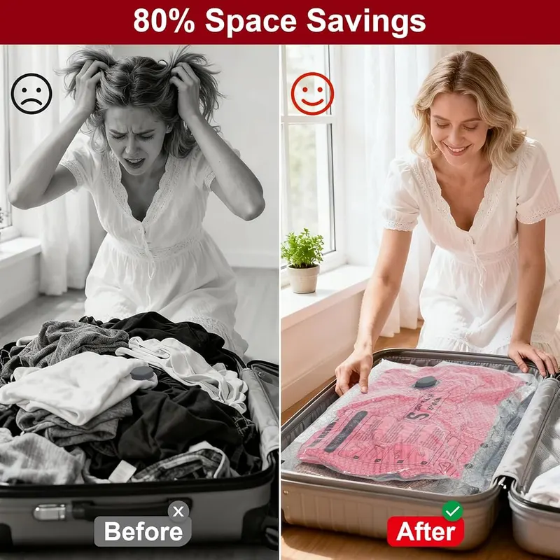 Teilybao Vacuum Storage Bags – Expands storage capacity significantly