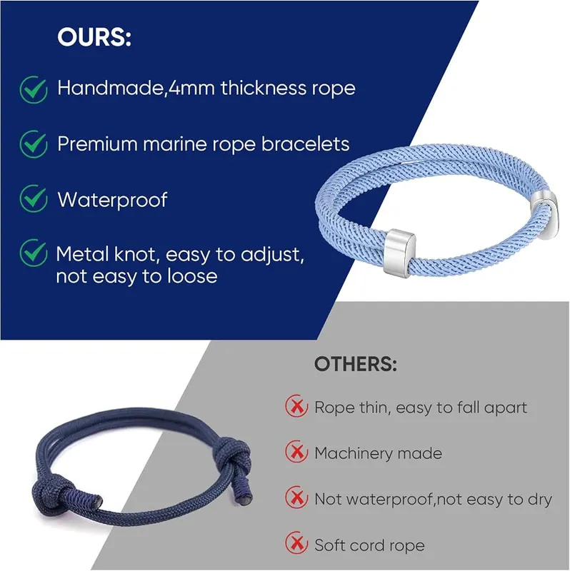 TempBeau Nautical Braided Rope Bracelets Set – product photo 8 of 9