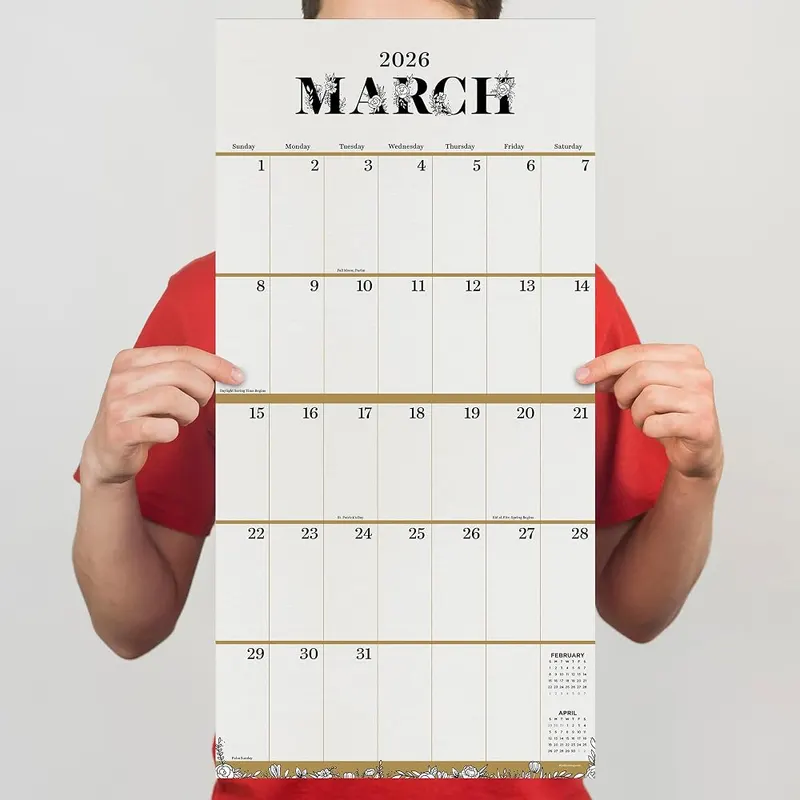 TF Publishing 2026 Big Grid-Floral Wall Calendar – Trusted Brand